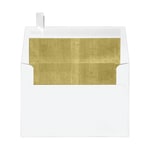 LUX Foil-Lined Invitation Envelopes A4, Peel & Press Closure, White/Gold, Pack Of 250