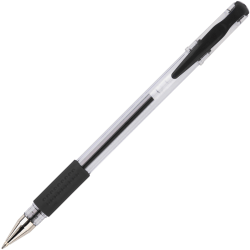 Integra Gel Ink Stick Pens - Black Gel-based Ink - Clear, Chrome Barrel - 12 / Dozen