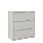 WorkPro 36inW x 18-5/8inD Lateral 3-Drawer File Cabinet, Light Gray