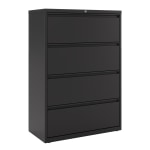 WorkPro 36inW x 18-5/8inD Lateral 4-Drawer File Cabinet, Black