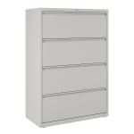 WorkPro 36inW x 18-5/8inD Lateral 4-Drawer File Cabinet, Light Gray