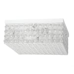 Elegant Designs Elipse Crystal 2-Light Square Flush Mount Ceiling Fixture, 12inW, White