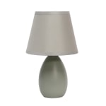 Creekwood Home Nauru Petite Ceramic Oblong Table Lamp, 9-7/16inH, Gray Shade/Gray Base