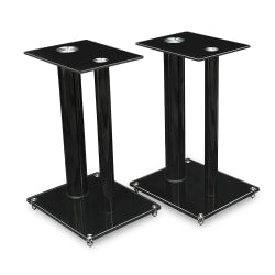 Mount-It! MI-28B Premium Speaker Stands, 18-1/4inH x 11-3/4inW x 9-3/4inD, Black, Set Of 2 Stands