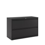 WorkPro 42inW x 18-5/8inD Lateral 2-Drawer File Cabinet, Black