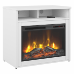 Bush Business Furniture 400 Series 32inW Electric Fireplace With Shelf, White, Standard Delivery