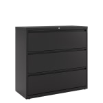 WorkPro 42inW x 18-5/8inD Lateral 3-Drawer File Cabinet, Black