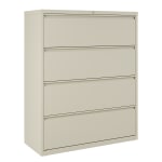 WorkPro 42inW x 18-5/8inD Lateral 4-Drawer File Cabinet, Putty