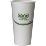 Eco-Products GreenStripe PLA Hot Cups, 20 Oz, 100% Recycled, White/Green, Pack Of 1,000 Cups