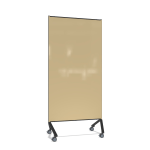 Ghent Pointe Non-Magnetic Dry-Erase Glassboard, 76-1/2in x 36-3/16in, Beige, Black Metal Frame