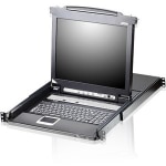 Aten Slideaway CL5716 19in LCD Console with 16-Port KVMP Switch-TAA Compliant - 16 Computer(s) - 19in Active Matrix TFT LCD - 16 x SPHD-15 Keyboard/Mouse/Video, 1 x Type A USB - 1U Height