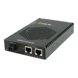 Perle S-1110DPP-M1SC05D - Fiber media converter - GigE - 10Base-T, 100Base-TX, 1000Base-T, 1000Base-BX-D - 2 x RJ-45 / SC multi-mode - up to 1800 ft - 1550 (TX) / 1310 (RX) nm