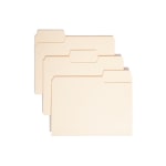 Smead SuperTab Heavyweight File Folders, Letter Size, 1/3 Cut, Manila, Box Of 50