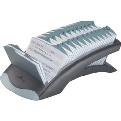 Durable Address Card File - 500 Card Capacity - For 2.87in x 4.12in Size Card - 25 A-Z Index Guide - Black, Gray