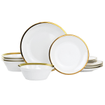 Gibson Home Premier 12-Piece Dinnerware Set, Gold