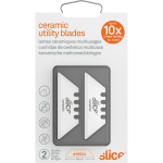 Slice Replacement Ceramic Utility Blades - 2.40in Length - Non-conductive, Non-magnetic, Rust Resistant, Reversible, Non-sparking - Zirconium Oxide - 2 / Pack - White