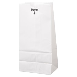 General Paper Grocery Bags, #10, 13 3/8inH x 6 5/16inW 4 3/16inD, White, Pack Of 500 Bags