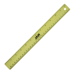 JAM Paper Non-Skid Stainless-Steel Ruler, 12in, Lime Green