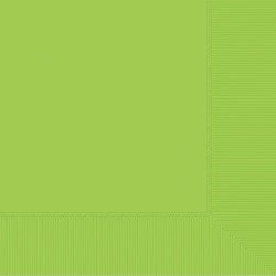 Amscan Lunch Napkins, 6-1/2in x 6-1/2in, Kiwi Green, 100 Napkins Per Pack, Case Of 4 Packs