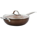 Gibson Home Copper Pan Cooking Excellence Aluminum Non-Stick Saute Pan, 3.5 Qt, Copper