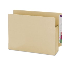 Smead TUFF End-Tab File Pockets, 3 1/2in Expansion, Letter Size, Manila, Box Of 10