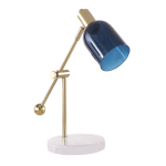 Lumisource Marcel Contemporary Table Lamp, Adjustable Height, White/Gold/Blue