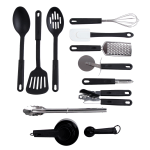 Gibson Home Total Kitchen 20-Piece Prep n Serve Combo Set, Black