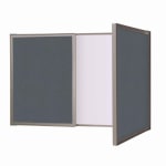 Ghent VisuALL PC Fabric Non-Magnetic Bulletin Board, 24in x 36in, Gray, Satin Aluminum Frame