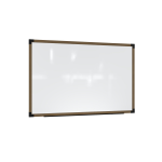 Ghent Prest Magnetic Dry-Erase Whiteboard, Porcelain, 38-1/4in x 50-1/4in, White, Driftwood Frame