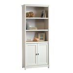 Sauder Cottage Road 72inH 5-Shelf Library With Doors, Soft White