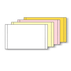 Paris Printworks Professional 4-Part Computer Multi-Use Printer & Copier Paper, 9 1/2in x 5 1/2in, Case Of 1600 Sheets, White/Canary/Pink/Gold