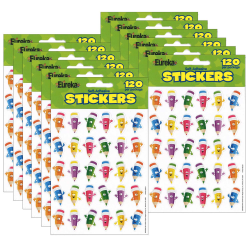 Eureka Label Stickers, Peanuts Composition, 56 Stickers Per Pack, Set Of 6 Packs