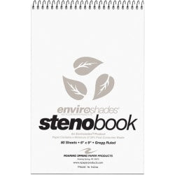 TOPS Steno Books, 6in x 9in, Gregg Ruled, 80 Sheets, Green, Pack Of 4