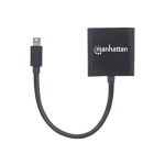 Manhattan Mini DisplayPort 1.2a to DVI-I Dual-Link Adapter Cable (Clearance Pricing), 4K@30Hz, Active, 19.5cm, Male to Female, Compatible with DVD-D, Black, Three Year Warranty, Polybag - Adapter - single link - Mini DisplayPort (M) to DVI-I (F)