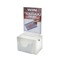 Azar Displays Plastic Suggestion Box, With Lock, Large, 6 1/4inH x 9inW x 6 1/4inD, White