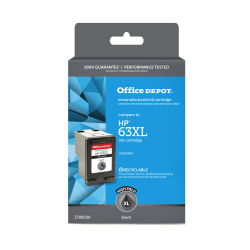 Office Depot Brand Remanufactured High-Yield Black Ink Cartridge Replacement For HP 63XL