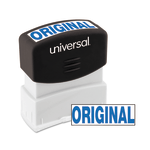 Universal Pre-Inked Message Stamp, Original, 1 11/16in x 9/16in Impression, Blue