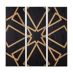 SEI Mavlani Decorative Wall Panels, 39-3/4inH x 6inW x 16inD, Black/Gold, Set Of 3 Panels