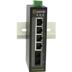 Perle IDS-105F Industrial Ethernet Switch - 5 Ports - 100Base-LX, 10/100Base-TX - 2 Layer Supported - Rail-mountable, Wall Mountable, Panel-mountable - 5 Year Limited Warranty