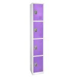 Alpine AdirOffice 4-Tier Steel Lockers, 72inH x 12inW x 12inD, Purple, Pack Of 4 Lockers