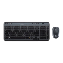 Logitech MK360 Wireless Straight Full-Size Keyboard & Ambidextrous Optical Mouse, Black