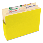 Smead Color File Pockets, Letter Size, 5 1/4in Expansion, 9 1/2in x 11 3/4in, Yellow