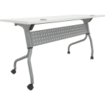 Lorell Preference Series 60inW Flip-Top Training Table, White/Silver