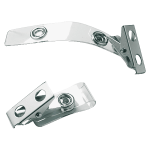 Baumgartens ID Strap Clip Adapters, Clear/Silver, Pack Of 25 (AbilityOne 8455-01-645-2727)