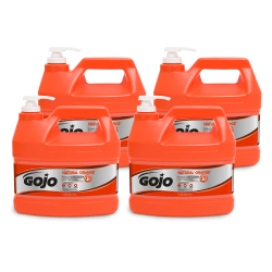 GOJO Natural Orange Pumice Heavy-Duty Lotion Hand Soap Cleaner, Citrus Scent, 128 Oz, Carton Of 4 Bottles