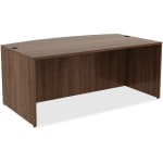 Lorell Essentials 71inW Bow-Front Shell Computer Desk, Walnut