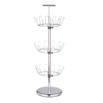 Honey-Can-Do 3-Tier Revolving Shoe Tree, 39 3/8inH x 11 1/2inW x 11 1/2inD, Chrome