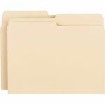 Business Source 1/2 Tab Cut Letter Top Tab File Folders - 8 1/2in x 11in - 3/4in Expansion - Assorted Tab Position - Manila - 100 / Box