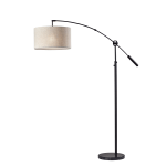 Adesso Adler Arc Lamp, 81inH, Beige/Black