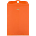 JAM Paper Open-End 9in x 12in Catalog Envelopes, Clasp Closure, Orange, Pack Of 100 Envelopes